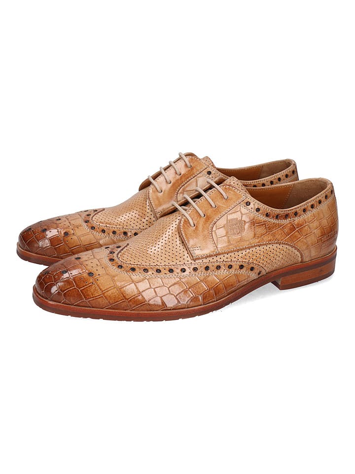 MELVIN & HAMILTON Skórzane trzewiki "Flynn 4" w kolorze beżowym rozmiar: 45