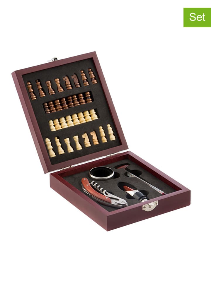 InnovaGoods 37-częściowy zestaw akcesoriów w kolorze brązowo-białym do wina rozmiar: onesize