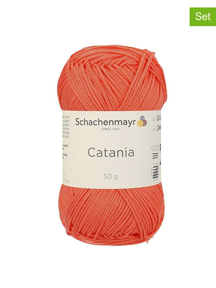 Schachenmayr since 1822 Przędza bawełniana (10 szt.) "Catania" w kolorze koralowym - 10 x 50 g rozmiar: onesize