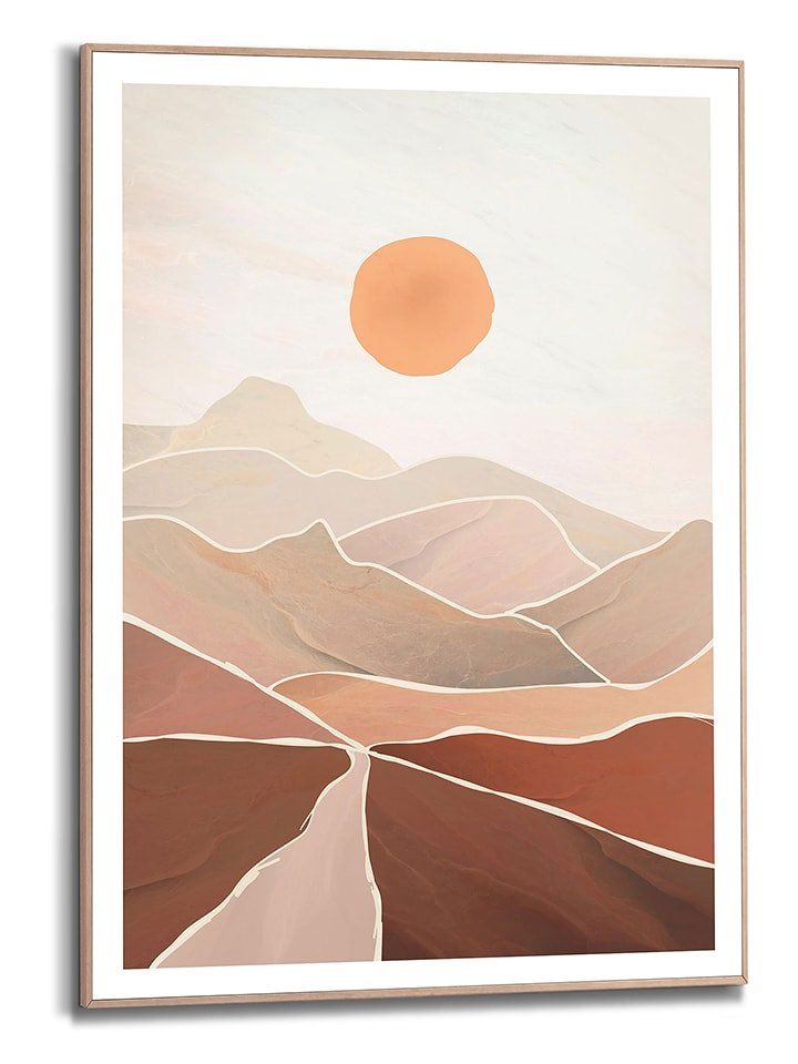 Orangewallz Druk artystyczny "Layered Sunset" w ramce rozmiar: 50x70 cm