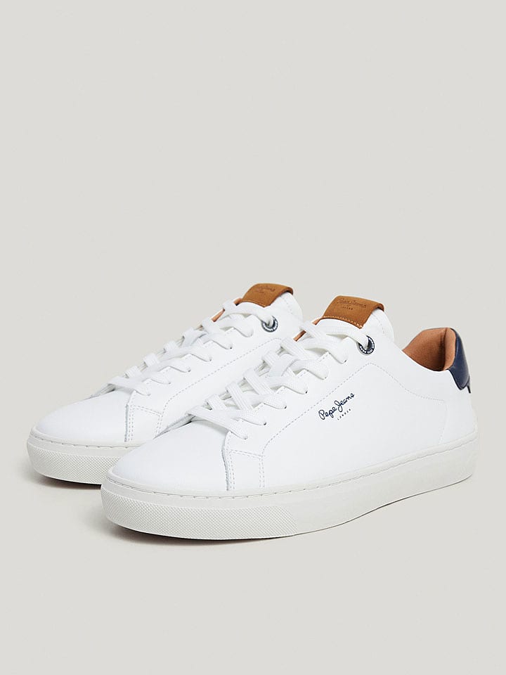 Pepe Jeans FOOTWEAR Skórzane sneakersy w kolorze granatowo-białym rozmiar: 41