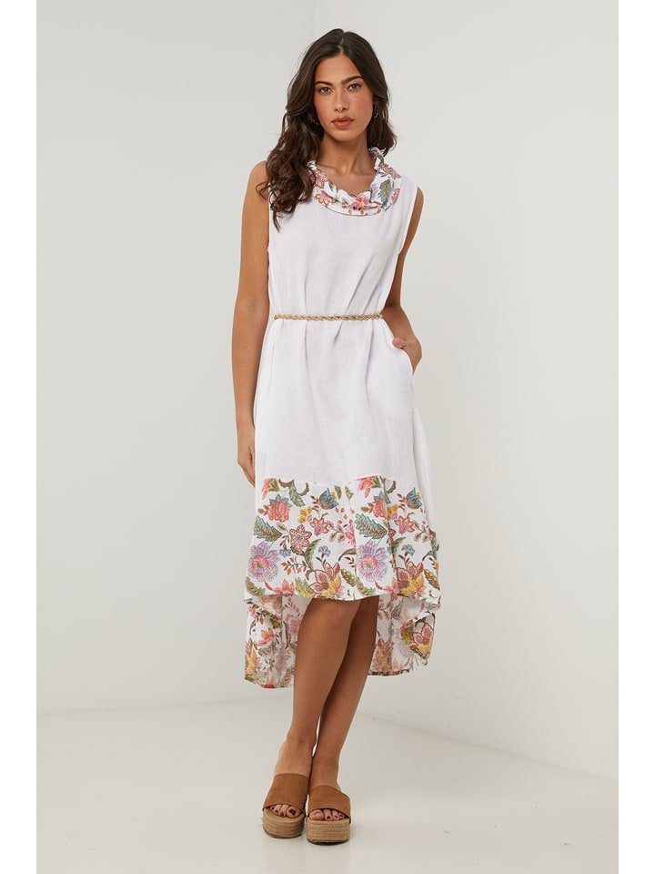 Le Monde du Lin Lniana sukienka w kolorze białym rozmiar: 38/40