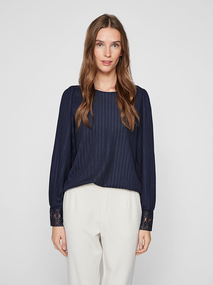 Vila Koszulka "Whitna" w kolorze granatowym rozmiar: S