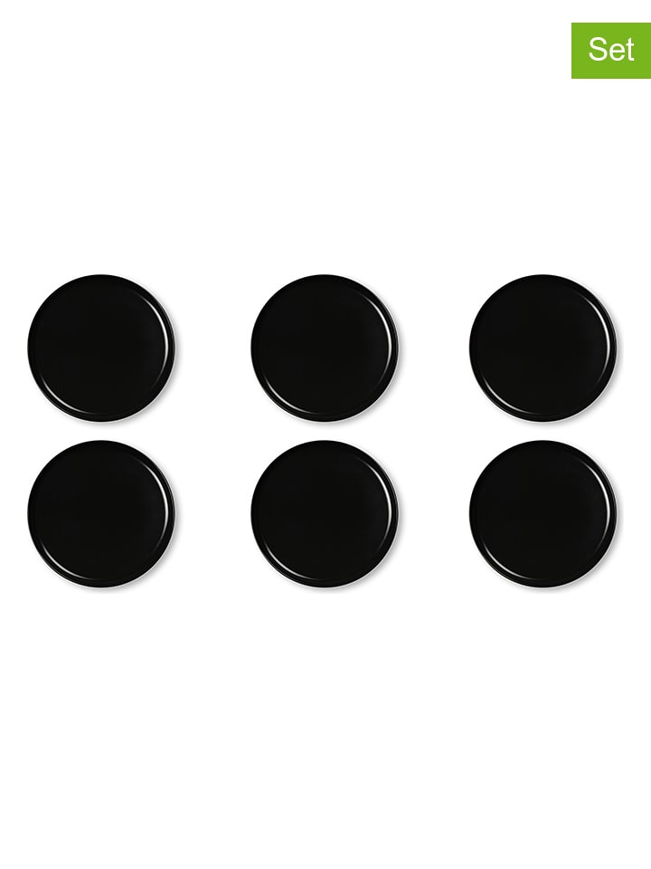 Trendy Kitchen by EXCÉLSA Talerze obiadowe (6 szt.) "Nordic" w kolorze czarnym - Ø 27 cm rozmiar: onesize