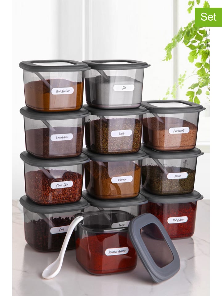 Violeta Home Pojemniki (12 szt.) w kolorze szarym - 550 ml rozmiar: onesize