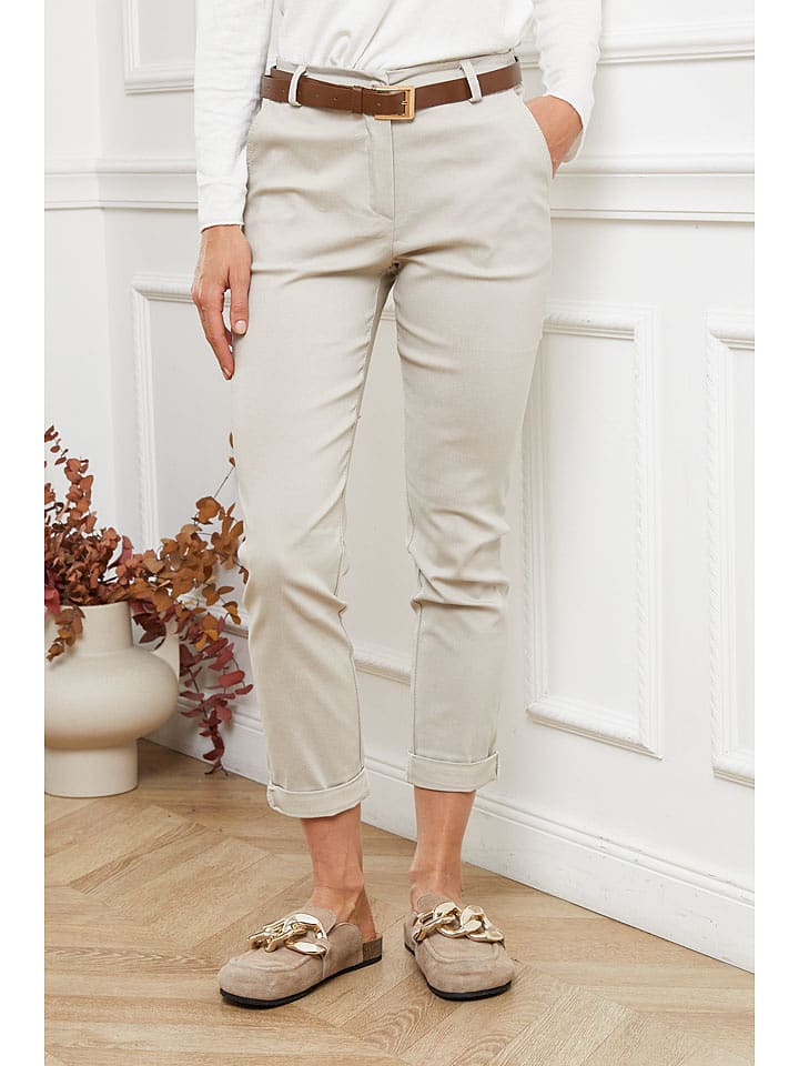 Joséfine Spodnie "Lorial" w kolorze kremowym rozmiar: L