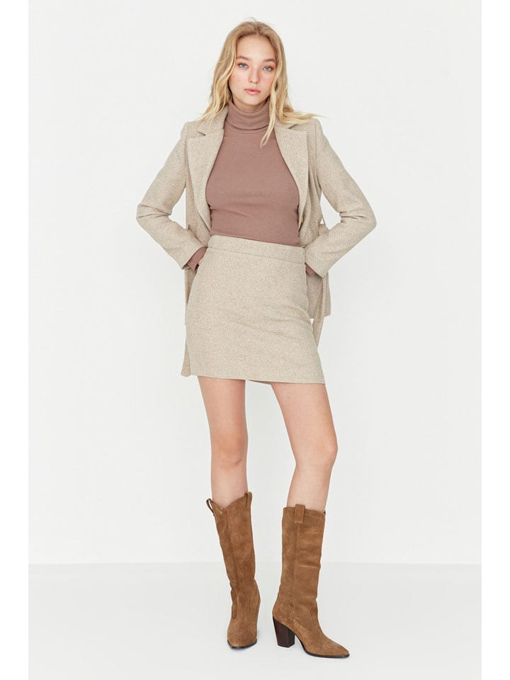 trendyol Spódnica w kolorze beżowym rozmiar: 42