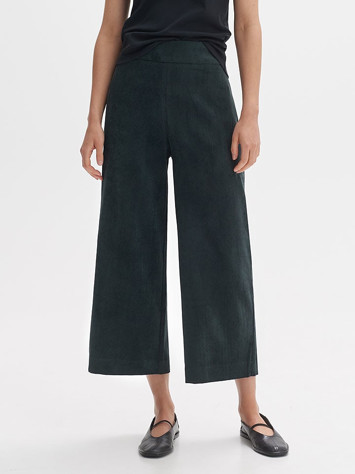 OPUS Sztruksowe kuloty w kolorze zielonym rozmiar: 44