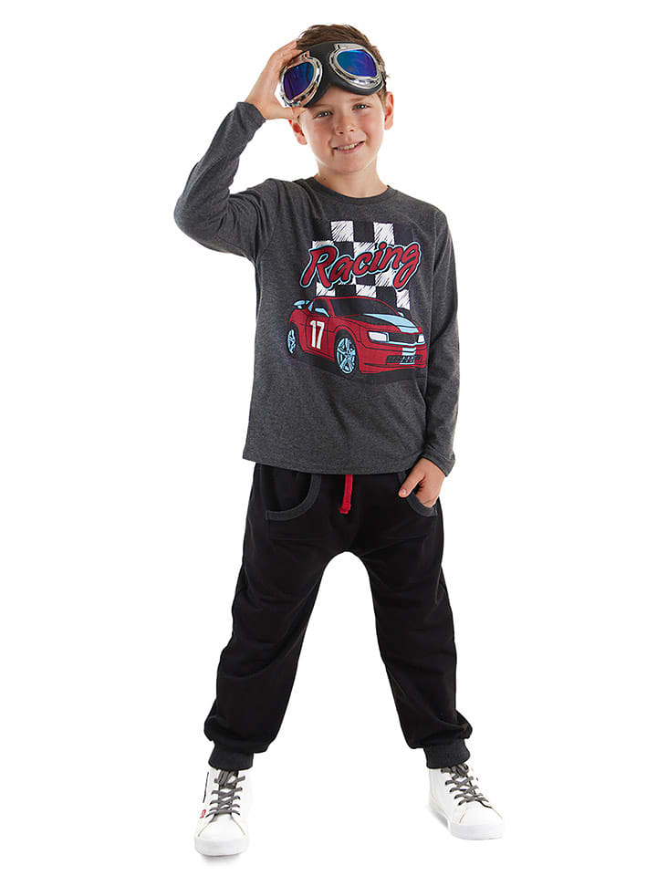 Denokids 2-częściowy zestaw "Race" w kolorze czarno-ciemnoszarym rozmiar: 128