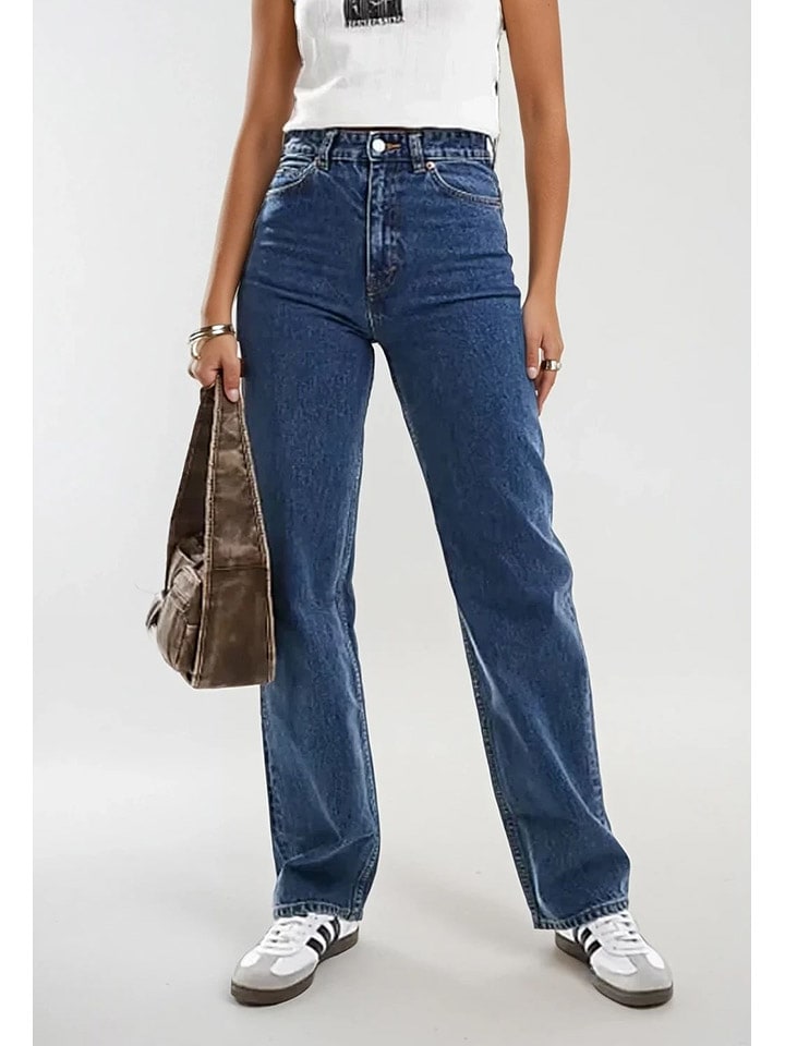 Monki Dżinsy - Regular fit - w kolorze niebieskim rozmiar: W26