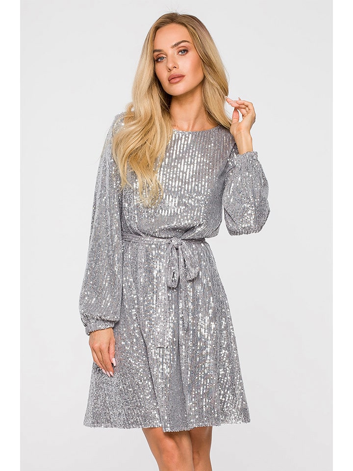 made of emotion Sukienka w kolorze srebrnym rozmiar: S