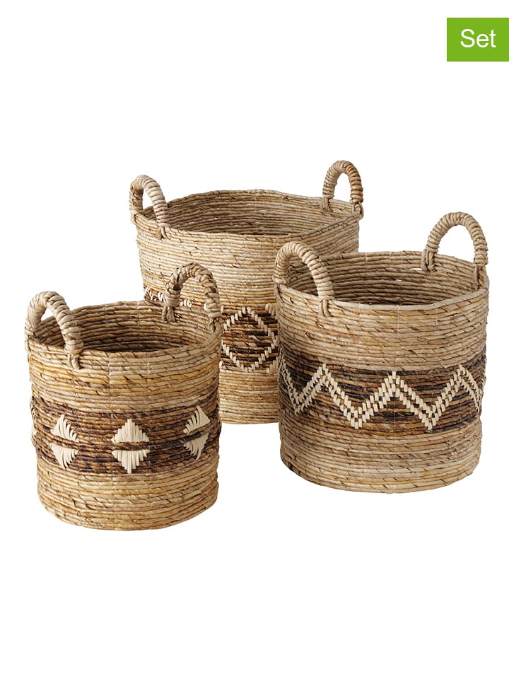 Boltze Kosze (3 szt.) "Marai" w kolorze jasnobrązowym rozmiar: onesize