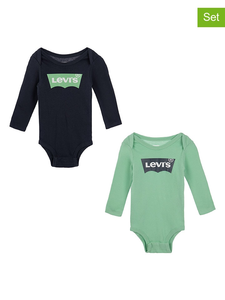 Levi's Kids Body (2 szt.) w kolorze zielonym i granatowym rozmiar: 68-80