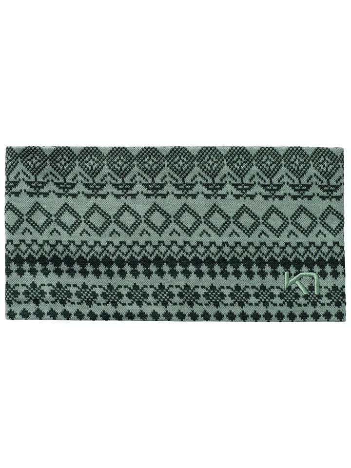 KARI TRAA Wełniana opaska "Vilma" w kolorze zielonym na czoło rozmiar: onesize