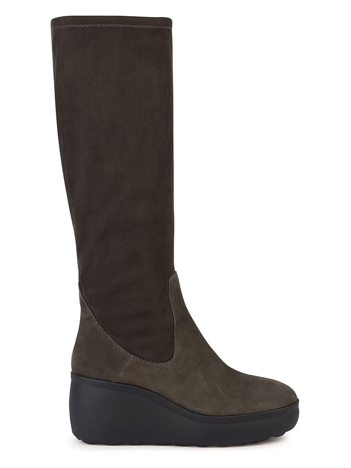 Geox Kozaki "Spherica Ec9" w kolorze szarym na koturnie rozmiar: 40