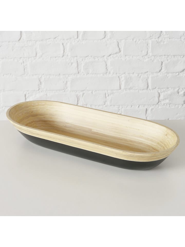 Boltze Półmisek "Bambo" w kolorze beżowo-czarnym - 40 x 6,5 cm rozmiar: onesize