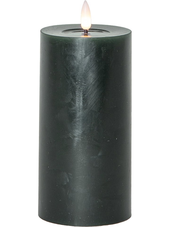 STAR Trading Świecznik LED w kolorze ciemnozielonym - wys. 17,5 x Ø 7,5 cm rozmiar: onesize