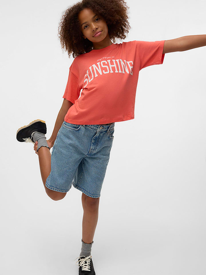 Vero Moda Girl Szorty dżinsowe "Skye" w kolorze niebieskim rozmiar: 140