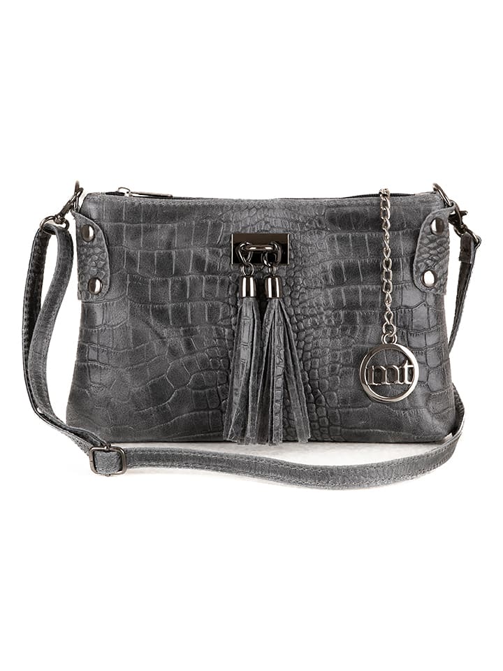 Mia Tomazzi Skórzana torebka w kolorze antracytowym - 23 x 16 x 2 cm rozmiar: onesize