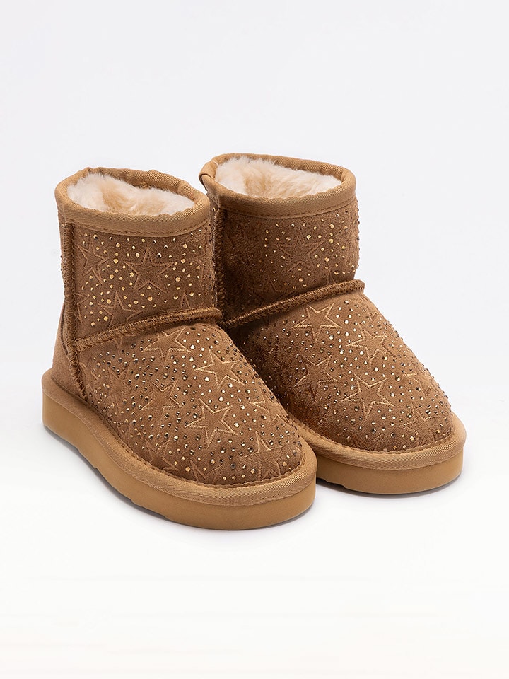 Lelli Kelly Skórzane botki zimowe "Dajana" w kolorze jasnobrązowym rozmiar: 30