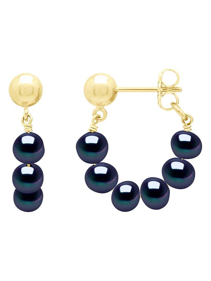 Pearl Addict Złote kolczyki-kreole z perłami rozmiar: onesize