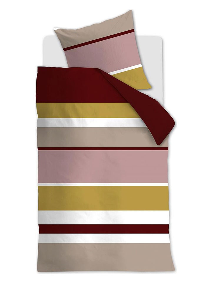 Ambiante Komplet pościeli satynowej "Andy" w kolorze jasnoróżowo-czerwonym rozmiar: 135x200 cm