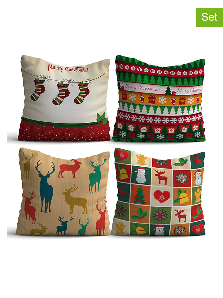 Colorful Cotton Poduszki (4 szt.) ze wzorem rozmiar: 43x43 cm