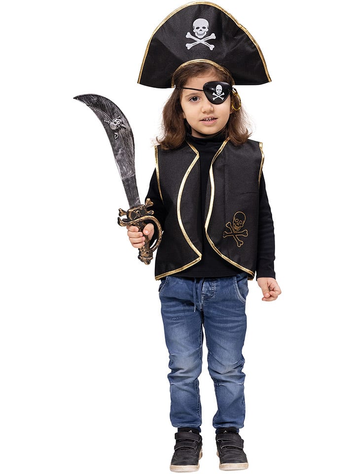 Party x People 5-częściowy zestaw pirata w kolorze czarnym rozmiar: onesize