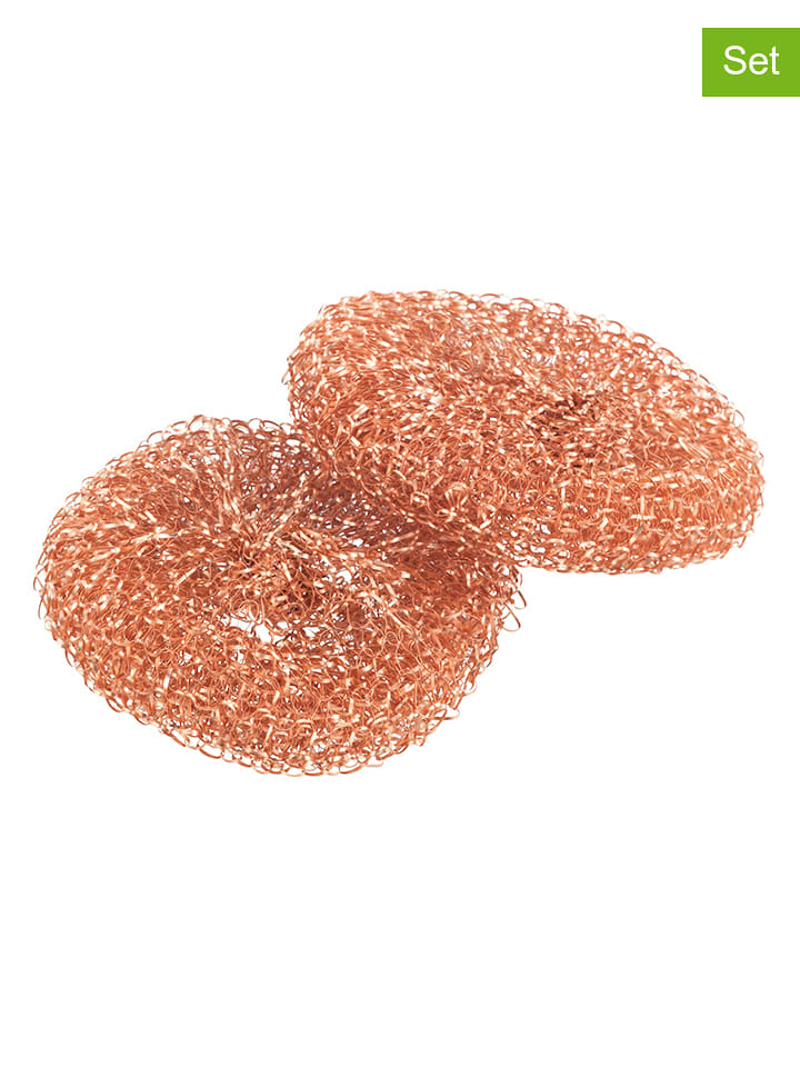 Wenko Gąbki miedziane (2 szt.) w kolorze pomarańczowym - Ø 9 cm rozmiar: onesize
