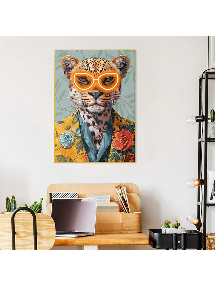 Orangewallz Druk artystyczny "Jungle Glow" w ramce rozmiar: 50x70 cm