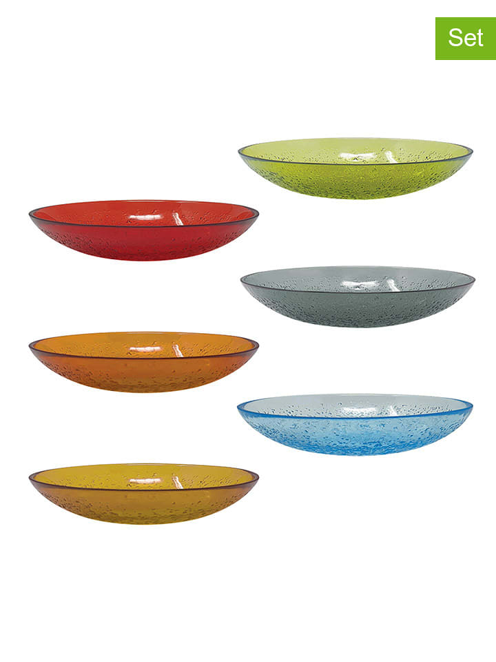 Onlylux Talerze głębokie (6 szt.) "Bubbles" ze wzorem - Ø 21 cm rozmiar: onesize