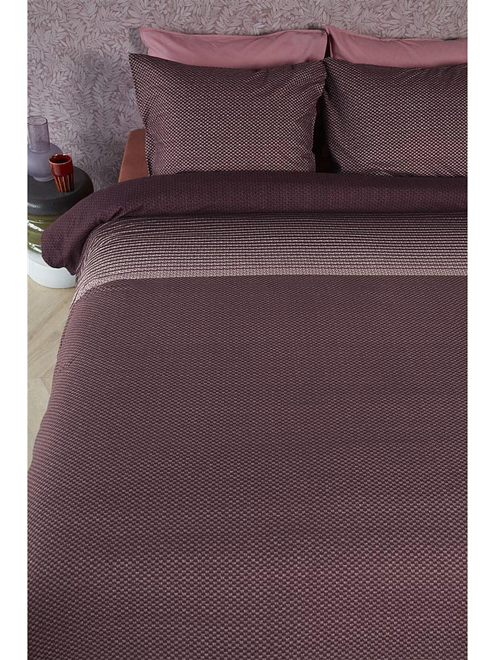 Beddinghouse Komplet pościeli flanelowej "Demi" w kolorze bordowym rozmiar: 135x200 cm