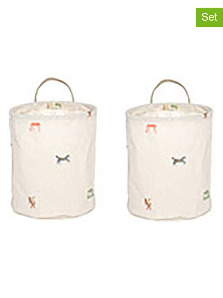 OYOY mini Koszyki (2 szt.) "Moira" w kolorze kremowym - wys. 22 x Ø 18 cm rozmiar: onesize