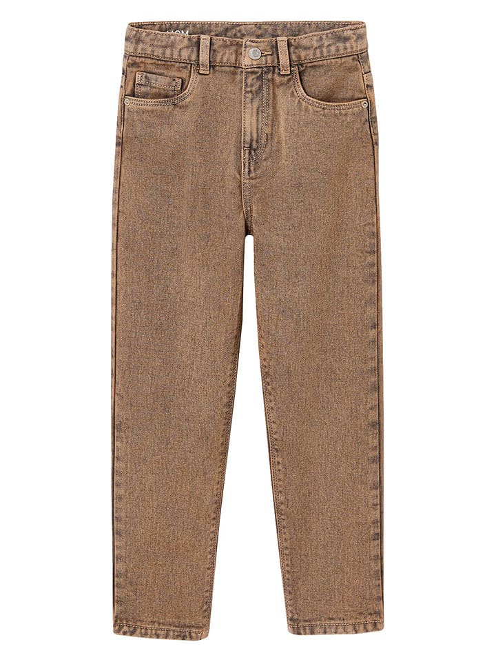 vertbaudet Dżinsy - Regular fit - w kolorze jasnobrązowym rozmiar: 116