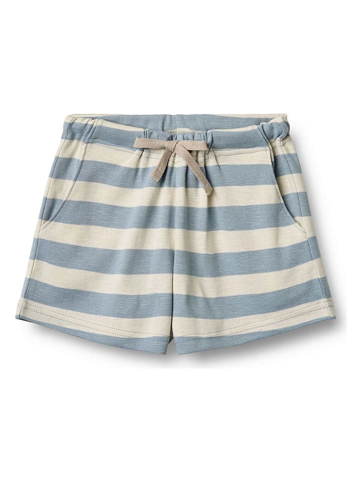 Wheat Szorty "Kalle" w kolorze błękitno-kremowym rozmiar: 128