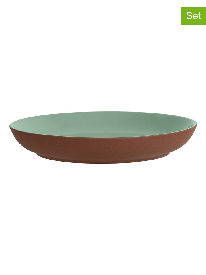 Maxwell & Williams Talerze głębokie (6 szt.) "Sienna" w kolorze jasnobrązowo-zielonym - Ø 19 cm rozmiar: onesize