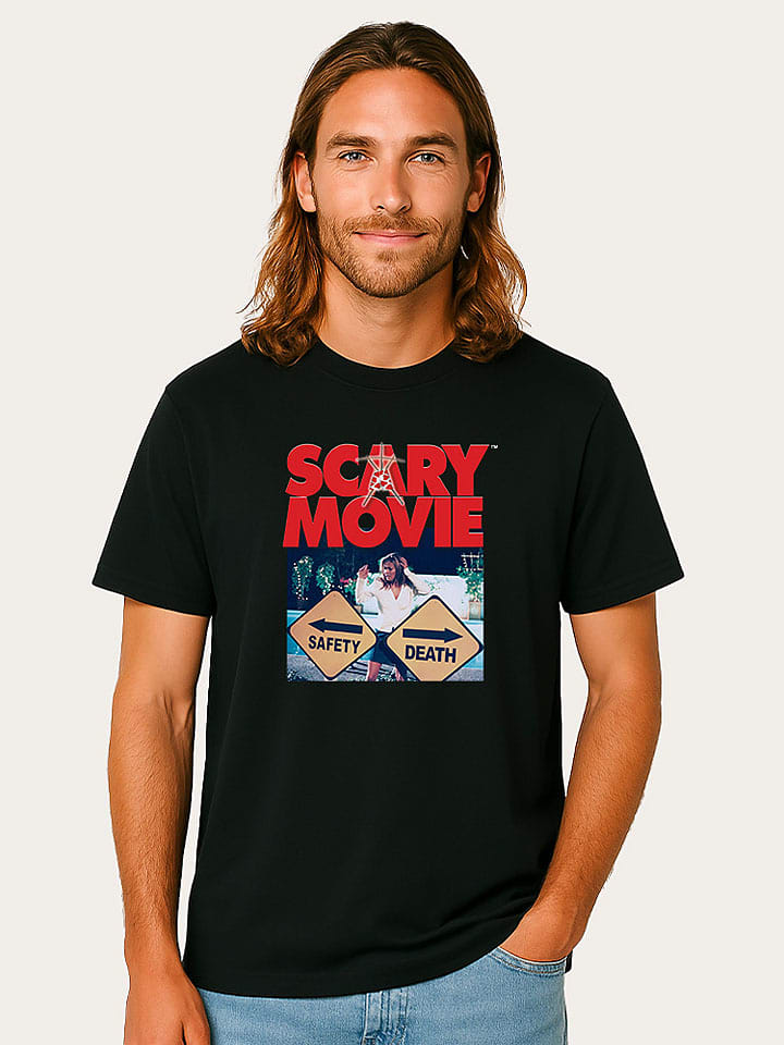 WOOOP Koszulka "Scary Movie Official Safety vs Death" w kolorze czarnym rozmiar: S