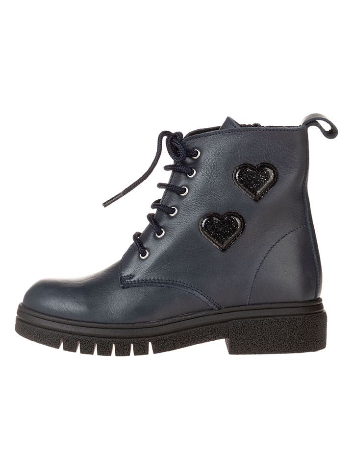 lamino Skórzane botki w kolorze granatowym rozmiar: 33