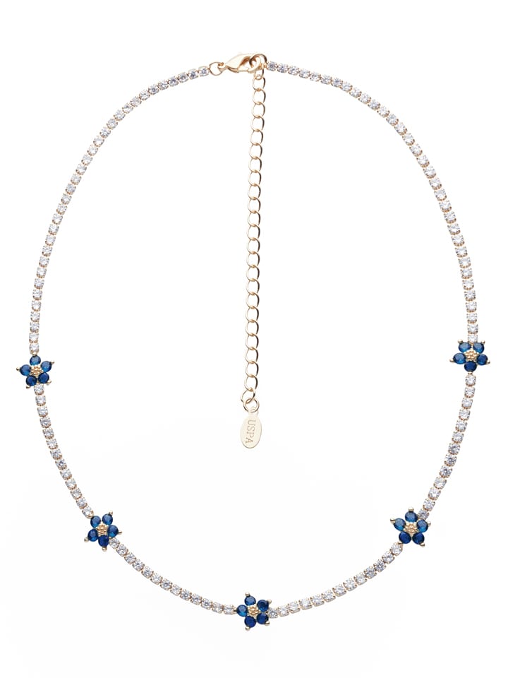 U.S. Polo Assn. Pozłacany naszyjnik z kryształami - dł. 34 cm rozmiar: onesize