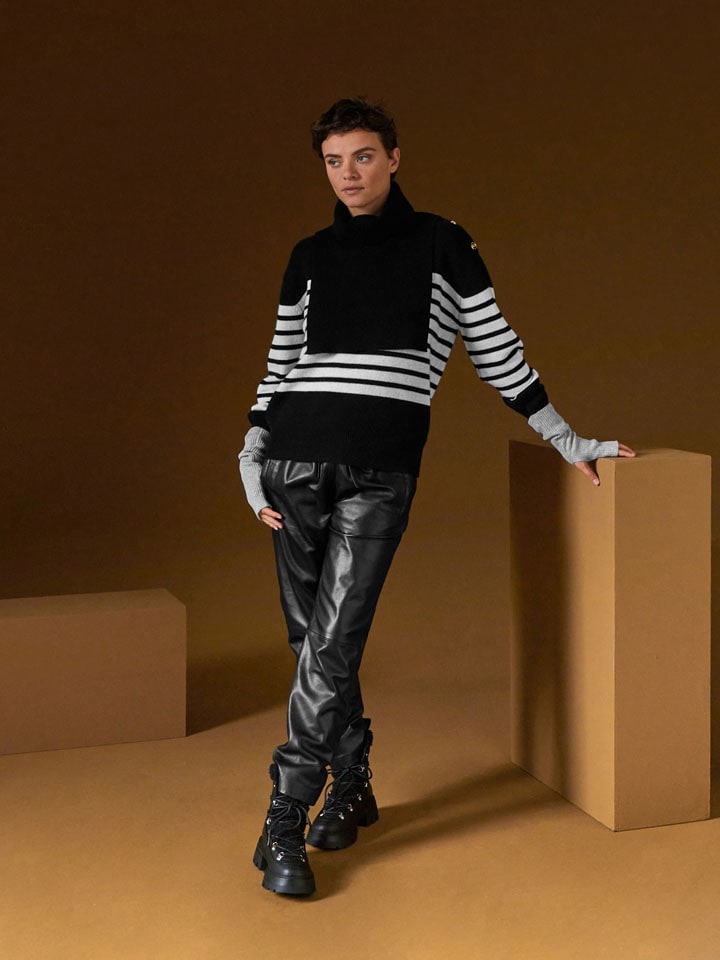 Rodier Sweter kaszmirowy w kolorze biało-czarnym rozmiar: XL