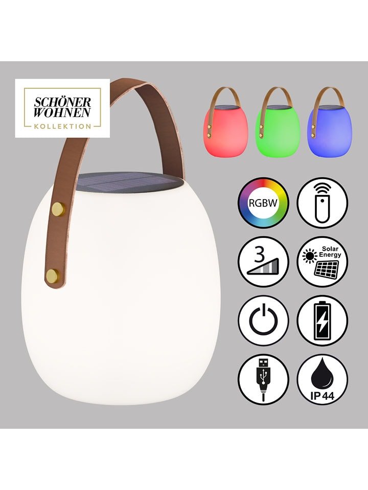 FH Lighting Solarna lampa stołowa LED "Bell" w kolorze białym - wys. 34 x Ø 22 cm rozmiar: onesize