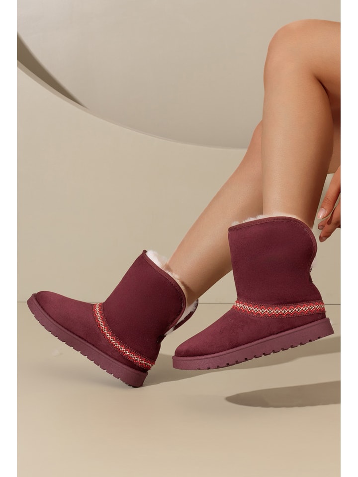 C'M Botki zimowe w kolorze czerwonym rozmiar: 40