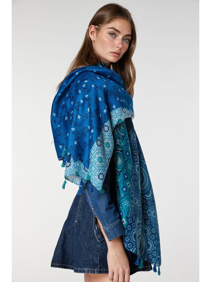 Lucky Bees Szal w kolorze niebieskim - 180 x 50 cm rozmiar: onesize