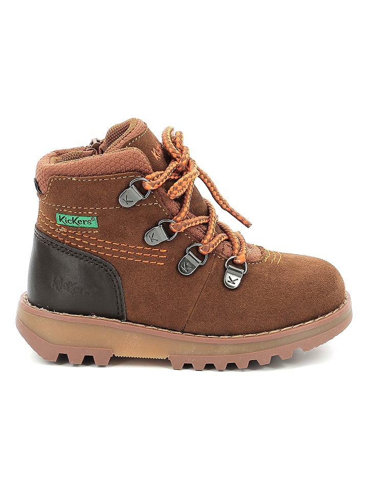 Kickers Skórzane botki "Kicknature" w kolorze brązowym rozmiar: 32