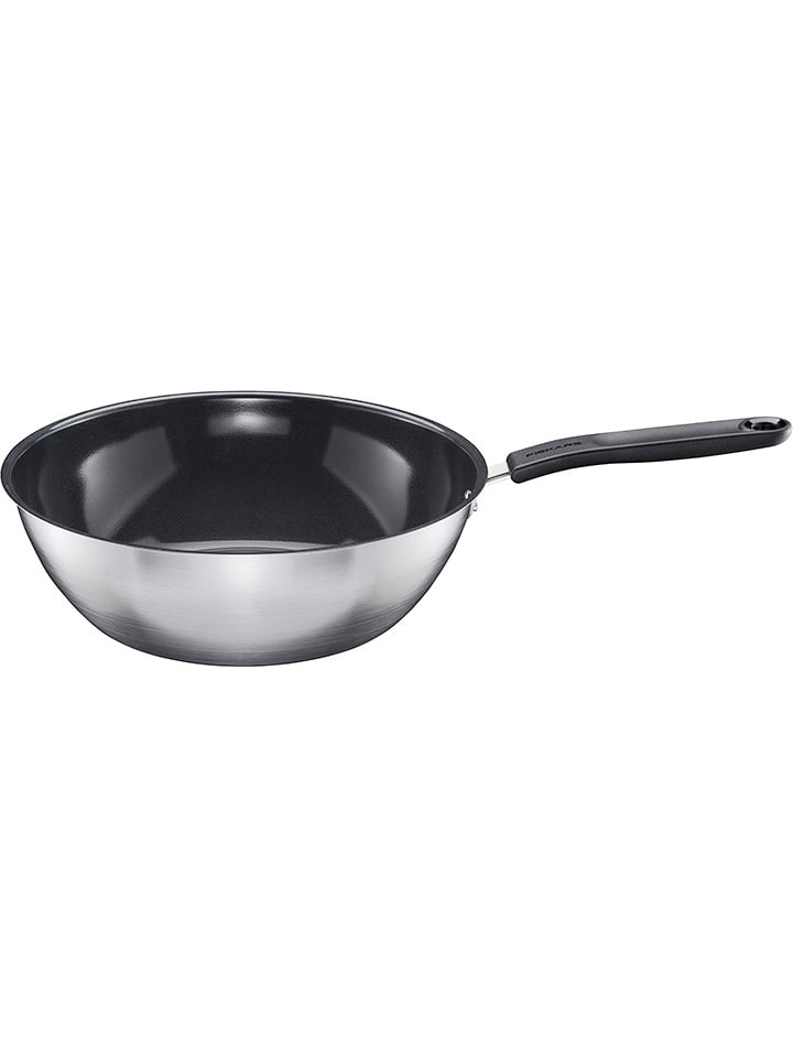 Fiskars Patelnia-wok "FF" w kolorze srebrnym - Ø 28 cm rozmiar: onesize