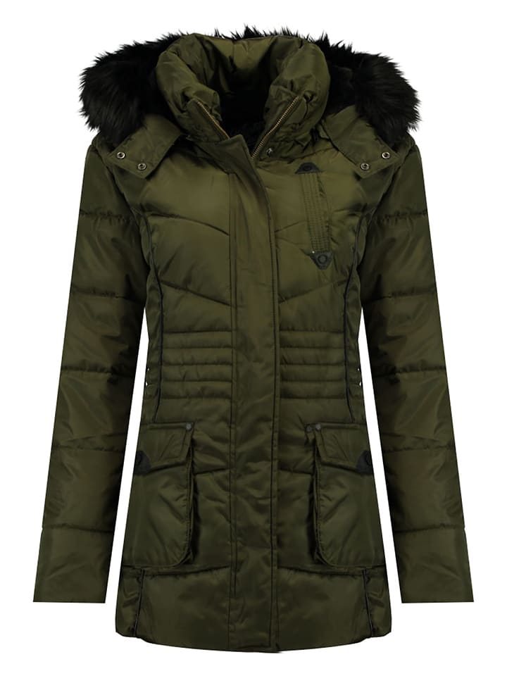 Geographical Norway Płaszcz zimowy "Bouvar" w kolorze ciemnozielonym rozmiar: 152