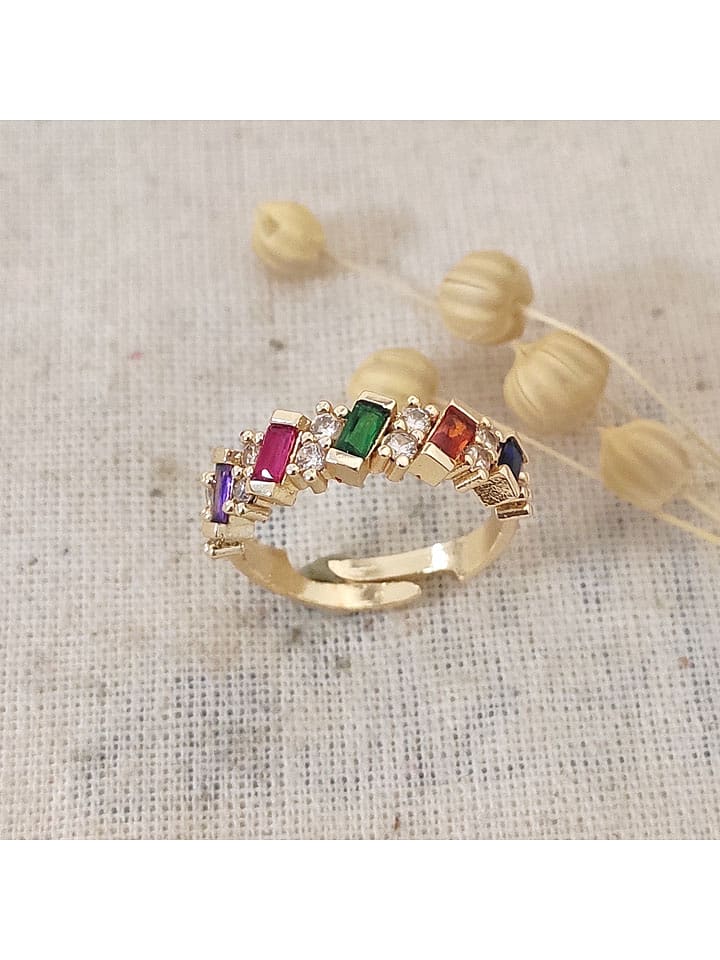 atelier MIU Pozłacany pierścionek z cyrkoniami rozmiar: onesize