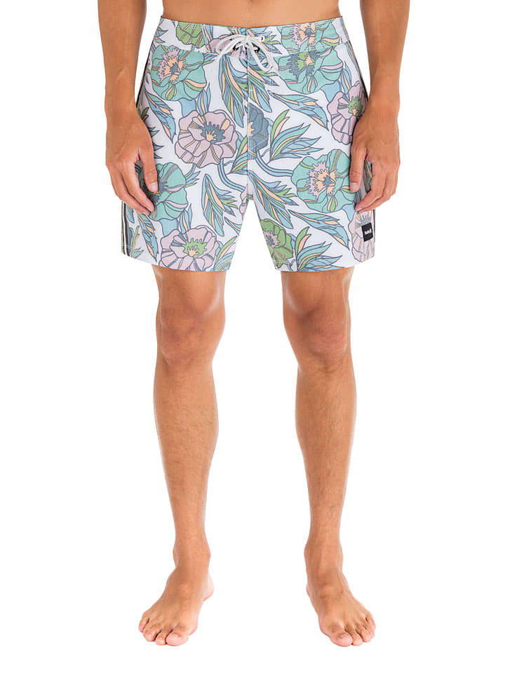 Hurley Szorty kąpielowe w kolorze białym ze wzorem rozmiar: 38