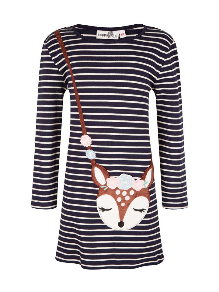 happy girls by Eisend Sukienka w kolorze granatowo-białym rozmiar: 140