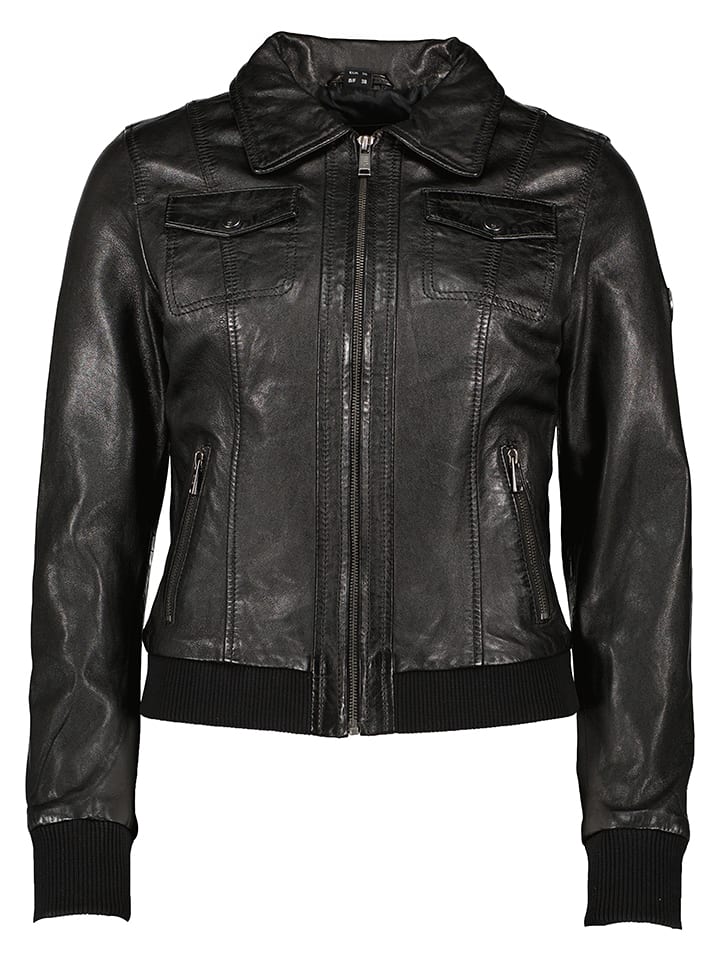 HIS Skórzana kurtka w kolorze czarnym rozmiar: 36